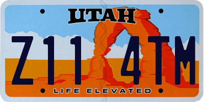 UT license plate Z114TM