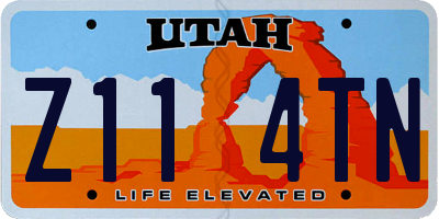 UT license plate Z114TN
