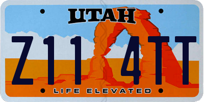 UT license plate Z114TT