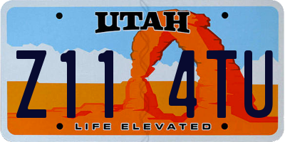 UT license plate Z114TU