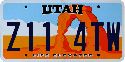 UT license plate Z114TW