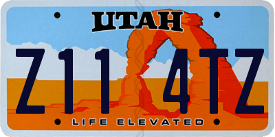 UT license plate Z114TZ