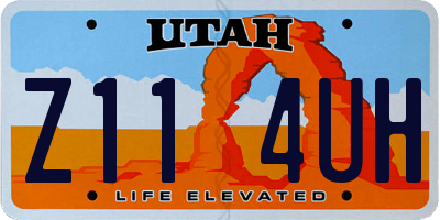 UT license plate Z114UH