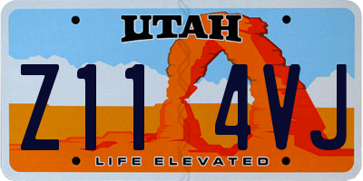 UT license plate Z114VJ