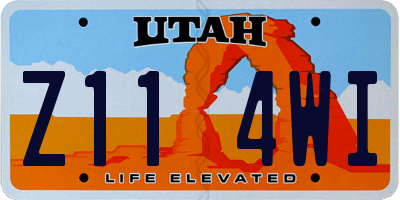 UT license plate Z114WI