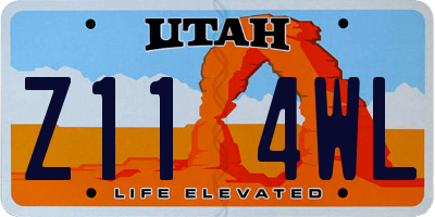 UT license plate Z114WL