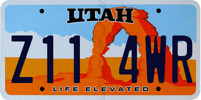 UT license plate Z114WR