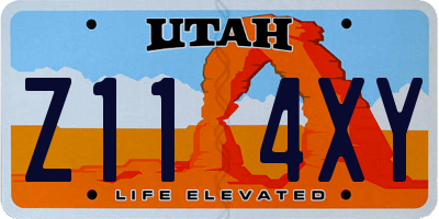 UT license plate Z114XY