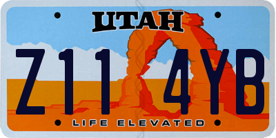 UT license plate Z114YB