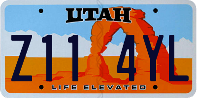 UT license plate Z114YL
