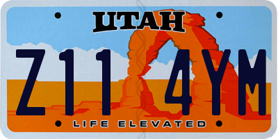UT license plate Z114YM
