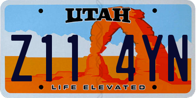 UT license plate Z114YN