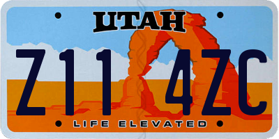 UT license plate Z114ZC
