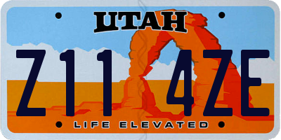 UT license plate Z114ZE