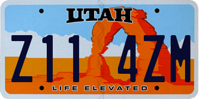 UT license plate Z114ZM