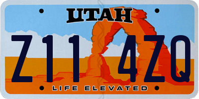 UT license plate Z114ZQ