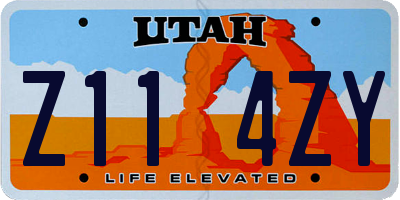 UT license plate Z114ZY