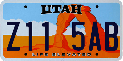 UT license plate Z115AB