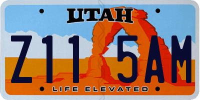 UT license plate Z115AM
