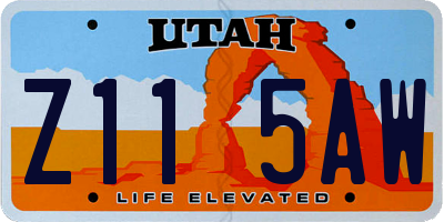 UT license plate Z115AW