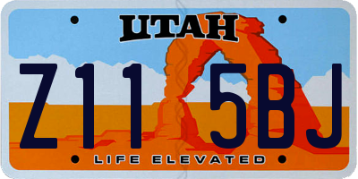 UT license plate Z115BJ
