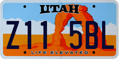 UT license plate Z115BL