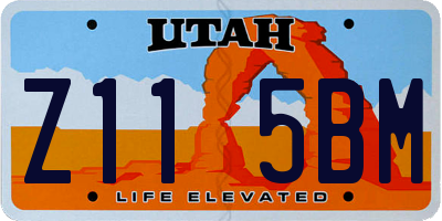 UT license plate Z115BM