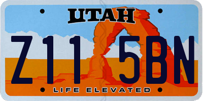 UT license plate Z115BN