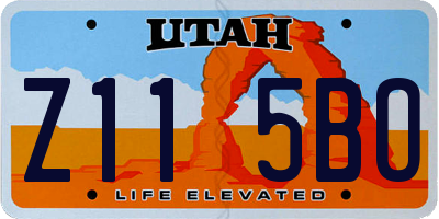 UT license plate Z115BO