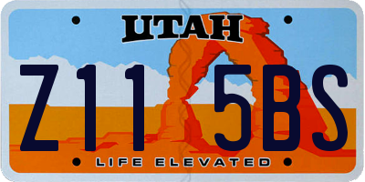 UT license plate Z115BS