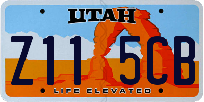 UT license plate Z115CB