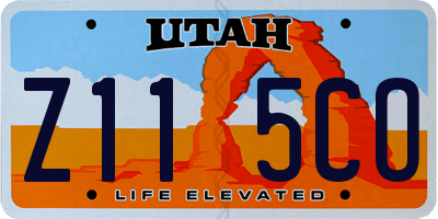 UT license plate Z115CO