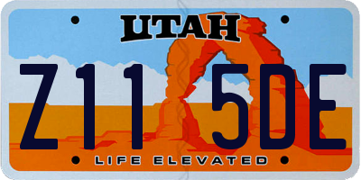 UT license plate Z115DE