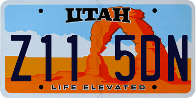UT license plate Z115DN