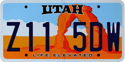 UT license plate Z115DW