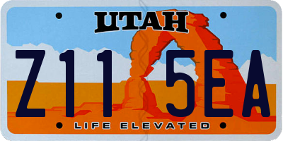 UT license plate Z115EA