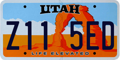 UT license plate Z115ED