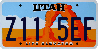 UT license plate Z115EF