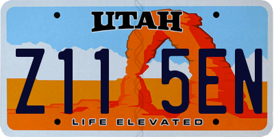 UT license plate Z115EN