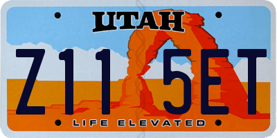 UT license plate Z115ET