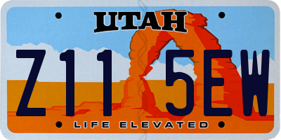 UT license plate Z115EW