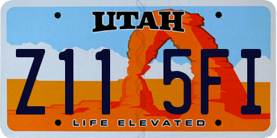 UT license plate Z115FI