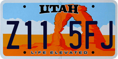 UT license plate Z115FJ