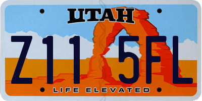 UT license plate Z115FL