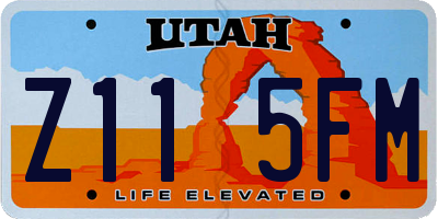 UT license plate Z115FM