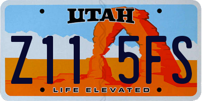 UT license plate Z115FS