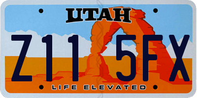 UT license plate Z115FX