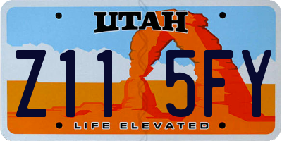 UT license plate Z115FY