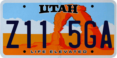 UT license plate Z115GA