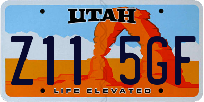UT license plate Z115GF